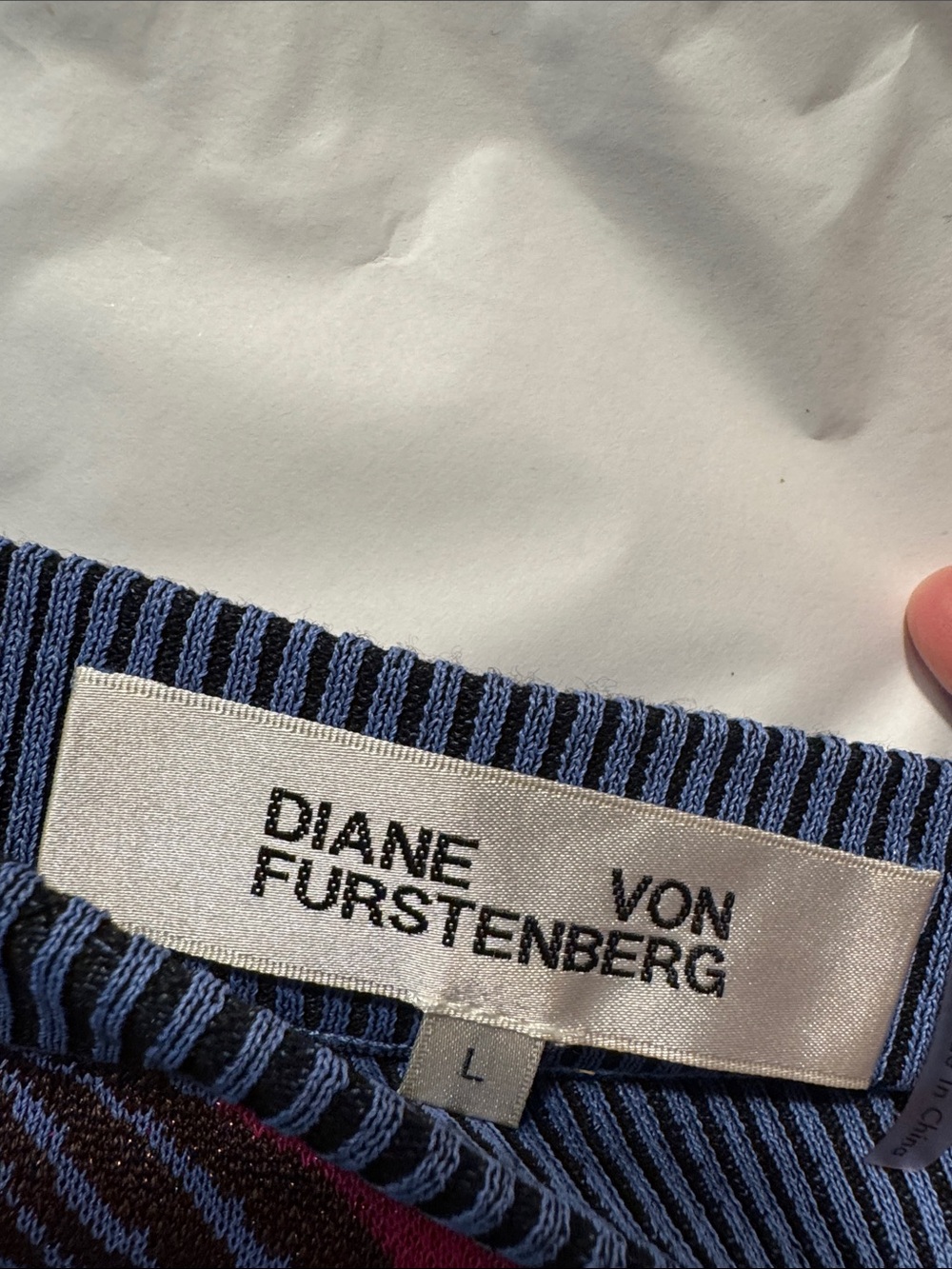 Diane Von Furstenberg Pink and Blue Knit Skirt Set - Picture 5 of 5